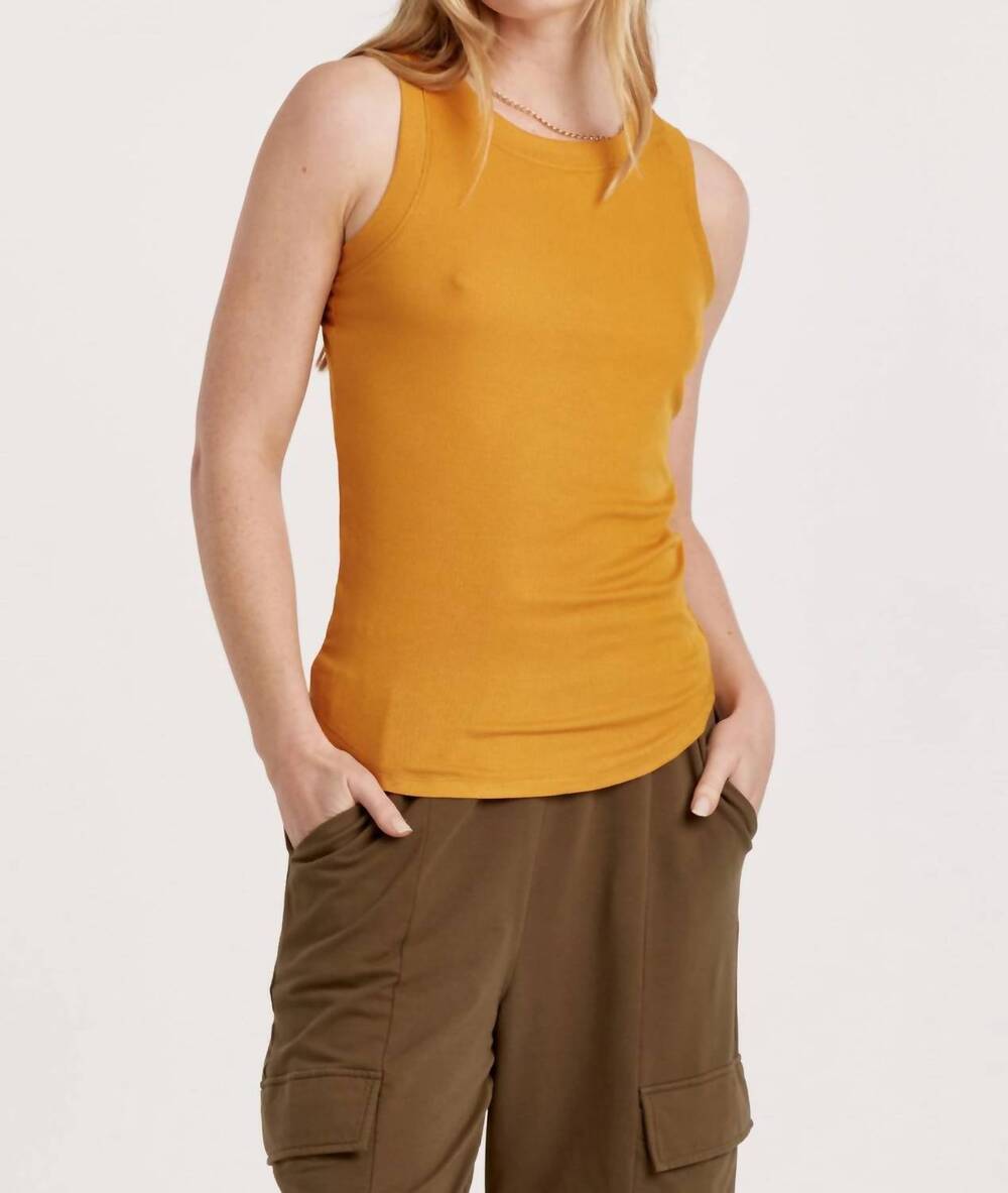 NEW ANOTHER LOVE cleo rib tank in ocre